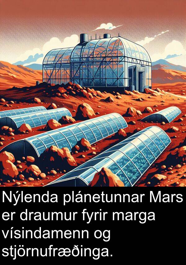 draumur: Nýlenda plánetunnar Mars er draumur fyrir marga vísindamenn og stjörnufræðinga.