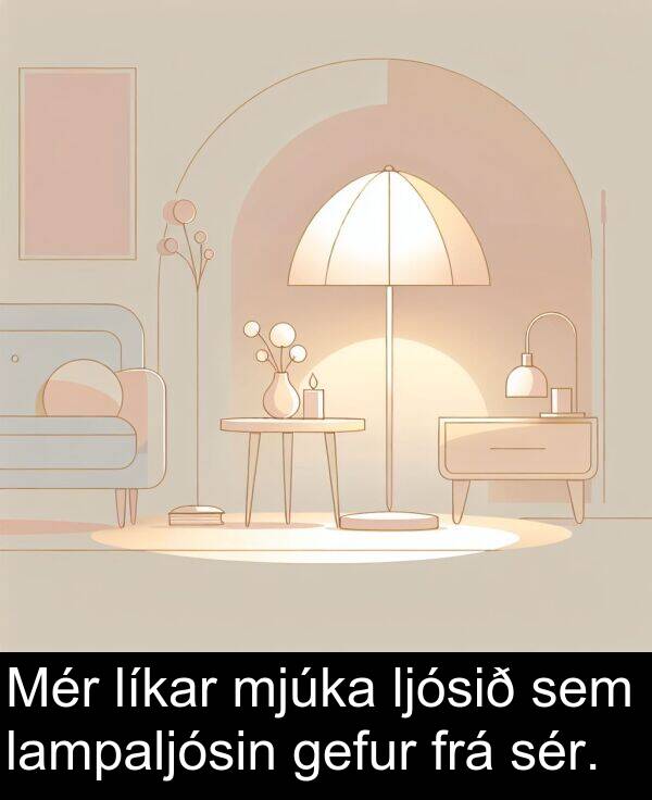 sér: Mér líkar mjúka ljósið sem lampaljósin gefur frá sér.