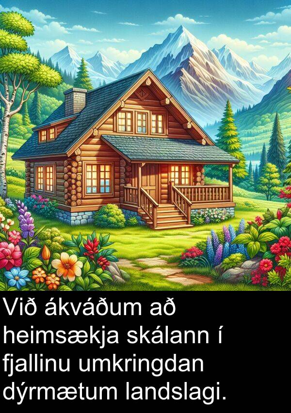 ákváðum: Við ákváðum að heimsækja skálann í fjallinu umkringdan dýrmætum landslagi.