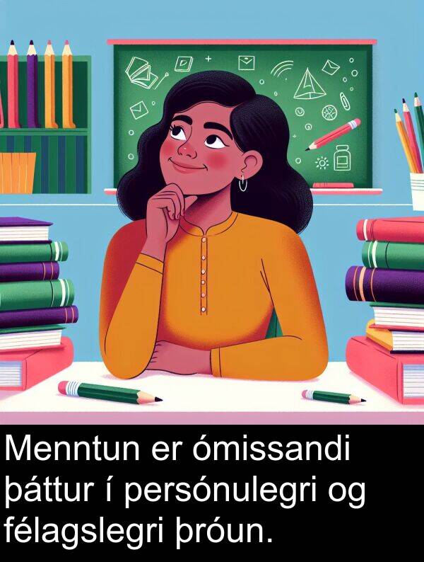 þáttur: Menntun er ómissandi þáttur í persónulegri og félagslegri þróun.