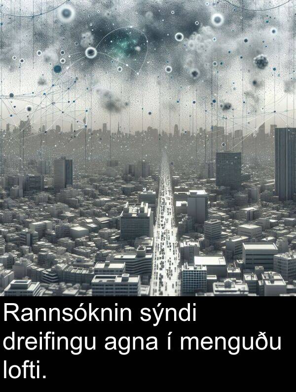 menguðu: Rannsóknin sýndi dreifingu agna í menguðu lofti.