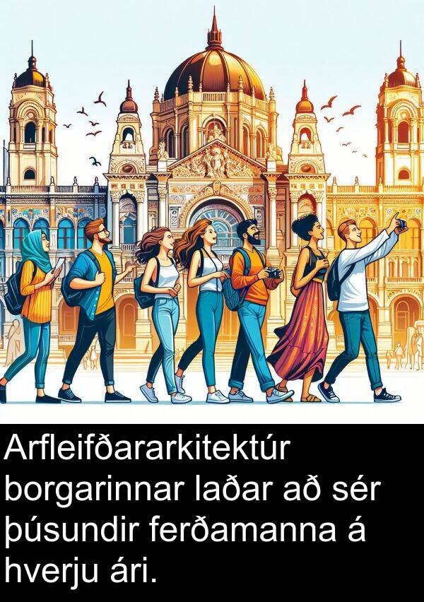 þúsundir: Arfleifðararkitektúr borgarinnar laðar að sér þúsundir ferðamanna á hverju ári.
