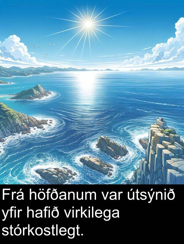 hafið: Frá höfðanum var útsýnið yfir hafið virkilega stórkostlegt.