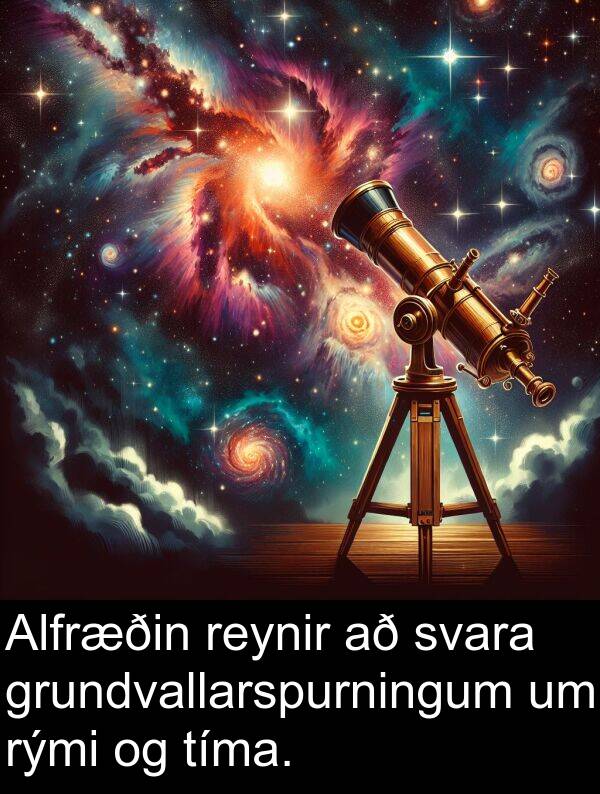 reynir: Alfræðin reynir að svara grundvallarspurningum um rými og tíma.