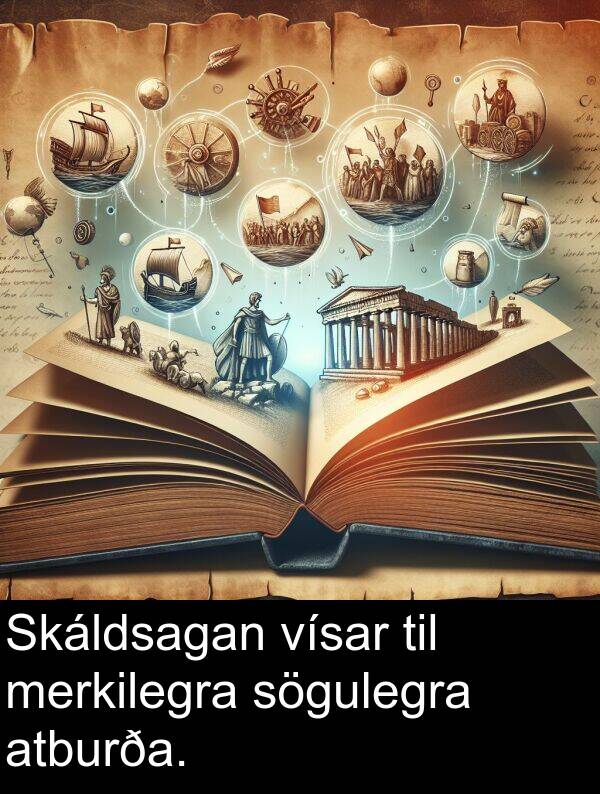 merkilegra: Skáldsagan vísar til merkilegra sögulegra atburða.