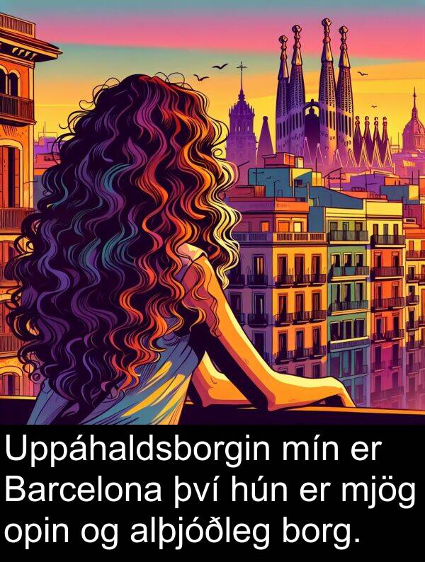 opin: Uppáhaldsborgin mín er Barcelona því hún er mjög opin og alþjóðleg borg.