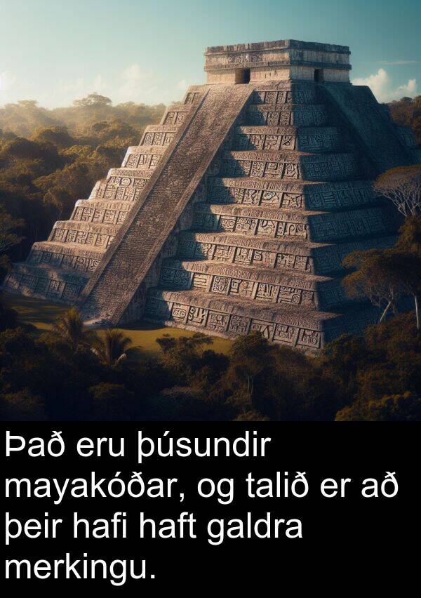 þeir: Það eru þúsundir mayakóðar, og talið er að þeir hafi haft galdra merkingu.