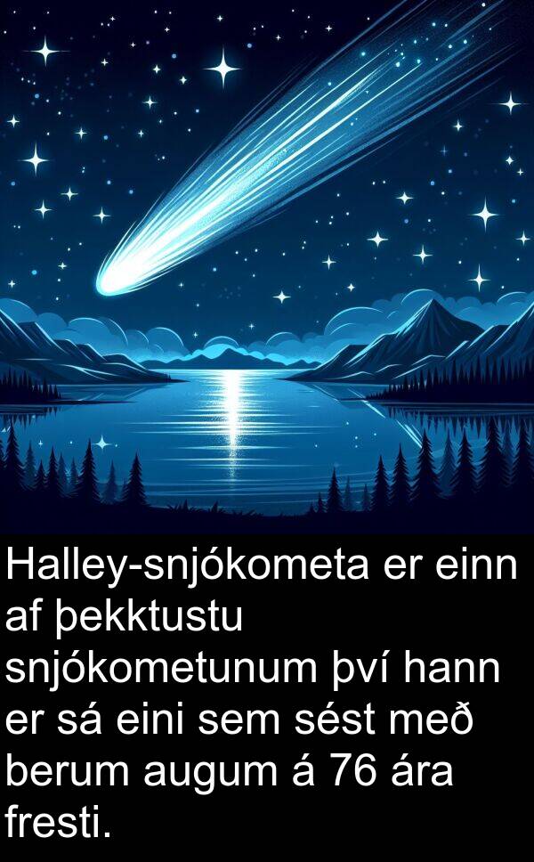 þekktustu: Halley-snjókometa er einn af þekktustu snjókometunum því hann er sá eini sem sést með berum augum á 76 ára fresti.
