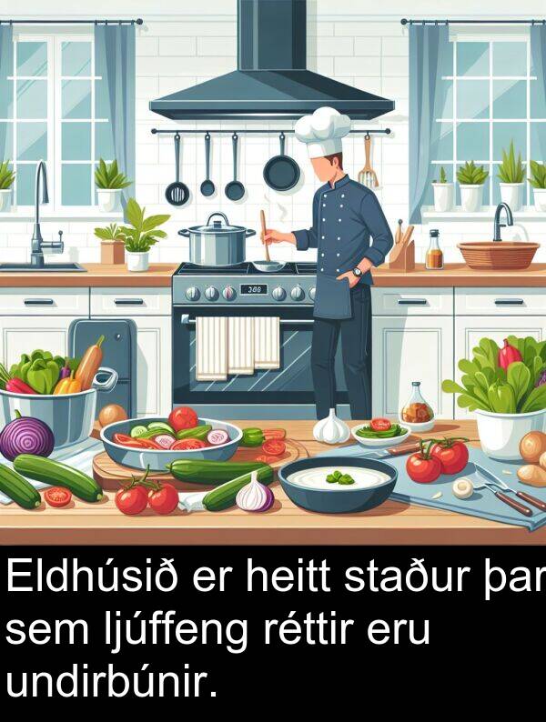 þar: Eldhúsið er heitt staður þar sem ljúffeng réttir eru undirbúnir.