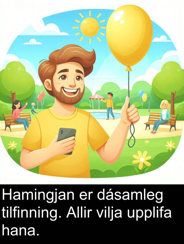 hana: Hamingjan er dásamleg tilfinning. Allir vilja upplifa hana.