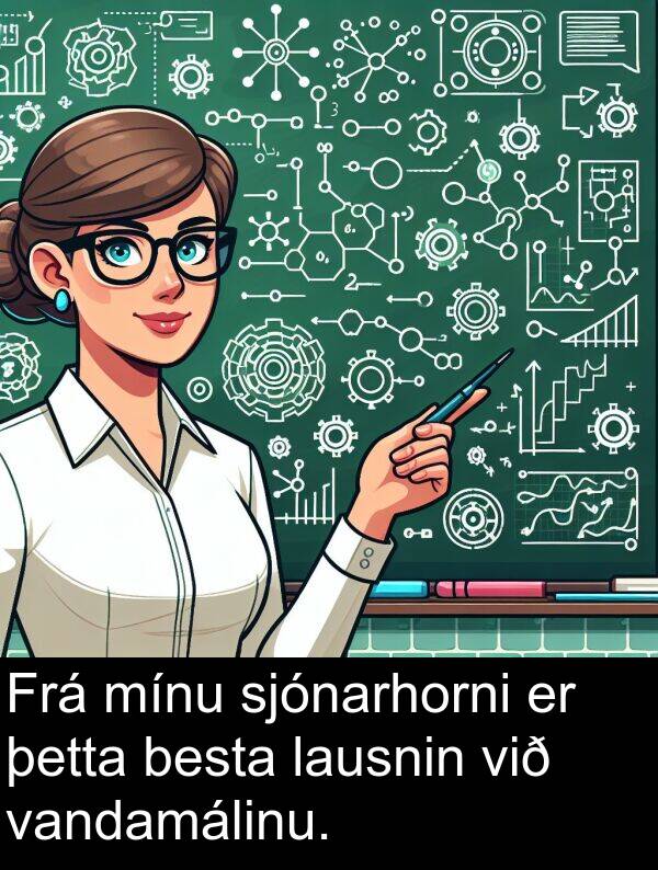 þetta: Frá mínu sjónarhorni er þetta besta lausnin við vandamálinu.
