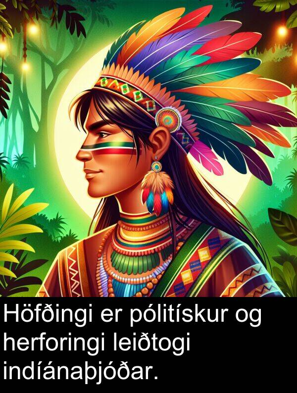 leiðtogi: Höfðingi er pólitískur og herforingi leiðtogi indíánaþjóðar.