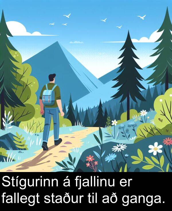 fallegt: Stígurinn á fjallinu er fallegt staður til að ganga.