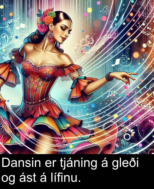 tjáning: Dansin er tjáning á gleði og ást á lífinu.