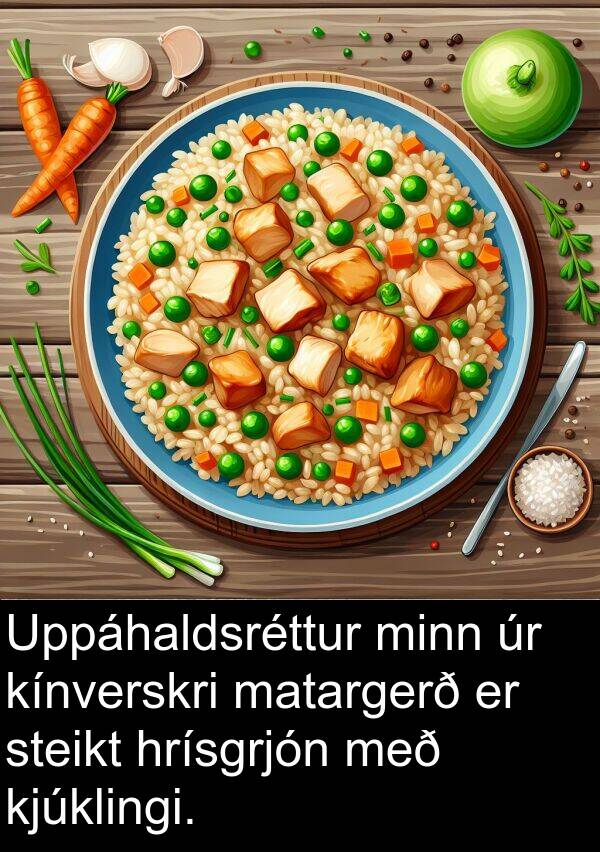 matargerð: Uppáhaldsréttur minn úr kínverskri matargerð er steikt hrísgrjón með kjúklingi.