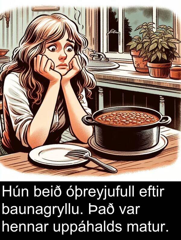 baunagryllu: Hún beið óþreyjufull eftir baunagryllu. Það var hennar uppáhalds matur.