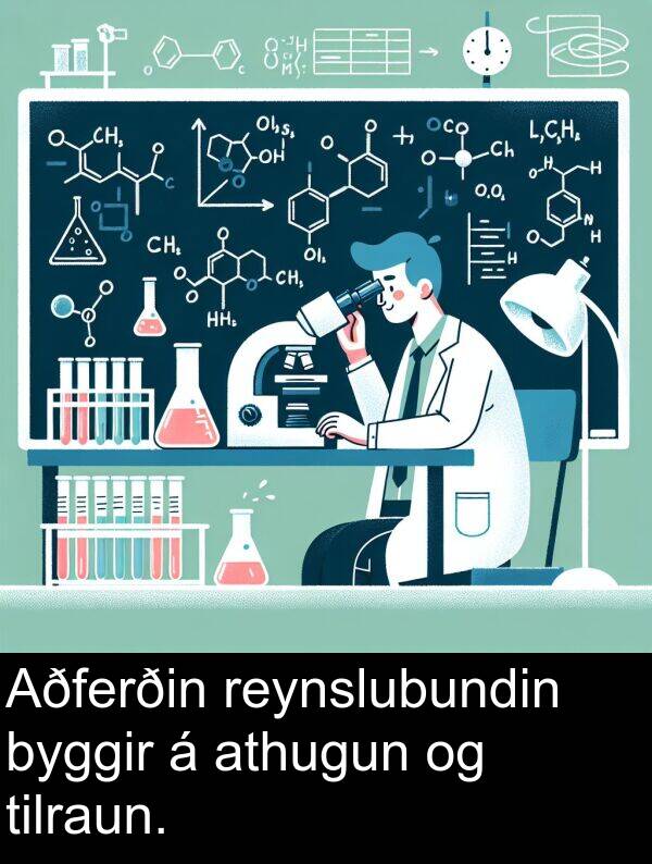 tilraun: Aðferðin reynslubundin byggir á athugun og tilraun.