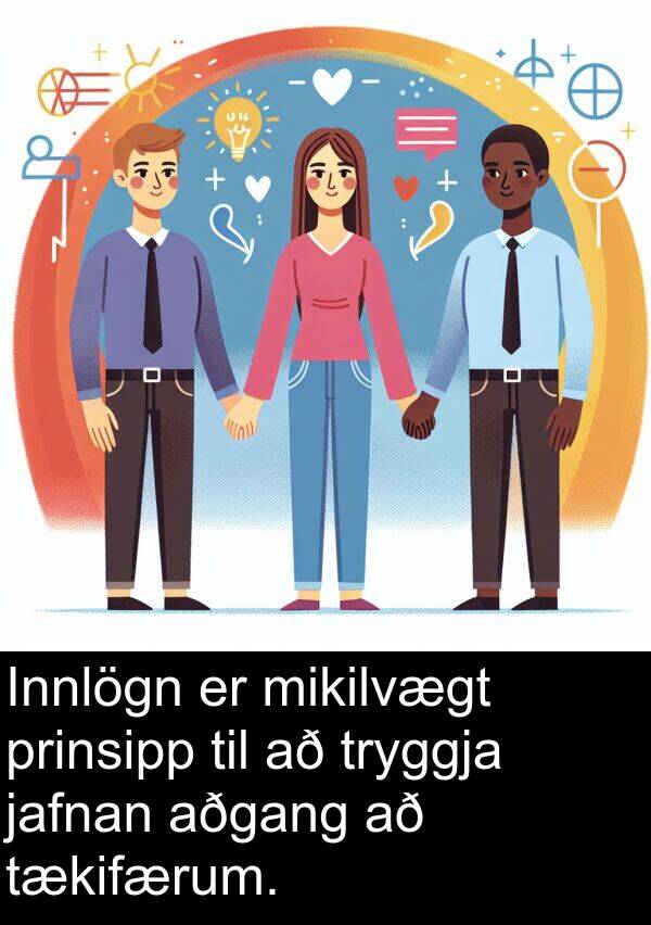 prinsipp: Innlögn er mikilvægt prinsipp til að tryggja jafnan aðgang að tækifærum.