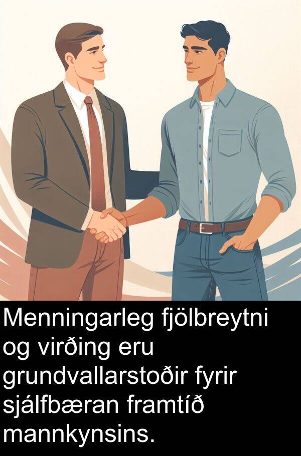 mannkynsins: Menningarleg fjölbreytni og virðing eru grundvallarstoðir fyrir sjálfbæran framtíð mannkynsins.