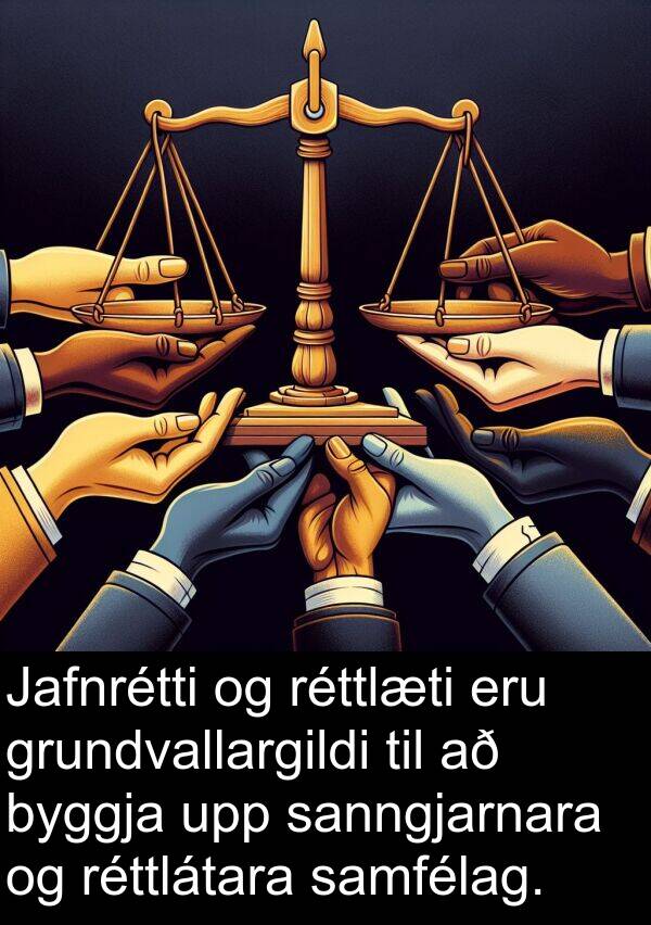 samfélag: Jafnrétti og réttlæti eru grundvallargildi til að byggja upp sanngjarnara og réttlátara samfélag.