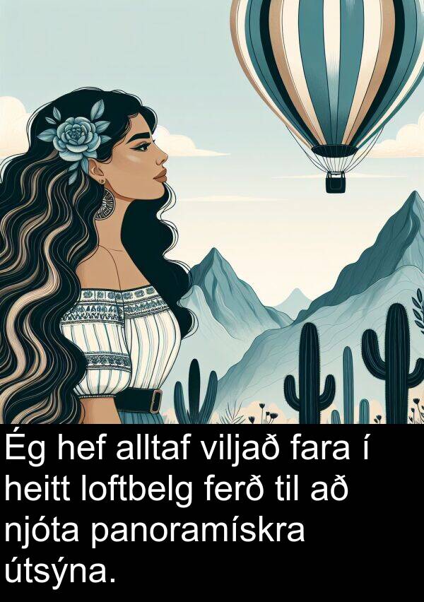 útsýna: Ég hef alltaf viljað fara í heitt loftbelg ferð til að njóta panoramískra útsýna.
