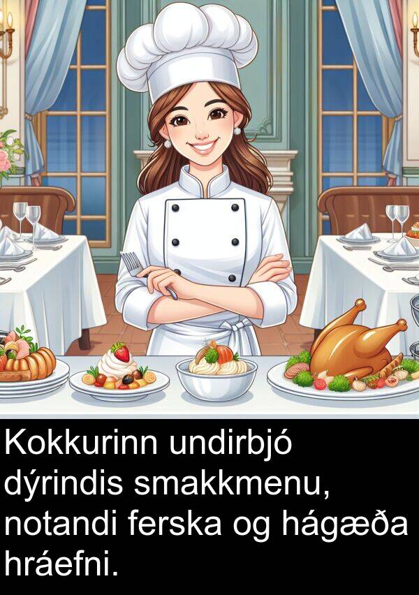 ferska: Kokkurinn undirbjó dýrindis smakkmenu, notandi ferska og hágæða hráefni.