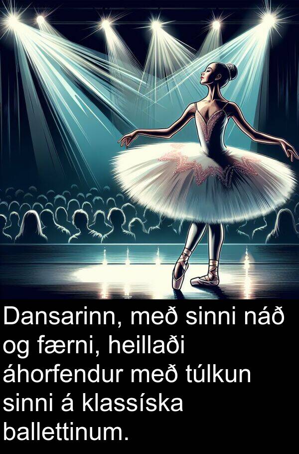 klassíska: Dansarinn, með sinni náð og færni, heillaði áhorfendur með túlkun sinni á klassíska ballettinum.