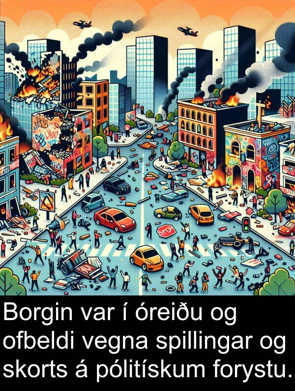 vegna: Borgin var í óreiðu og ofbeldi vegna spillingar og skorts á pólitískum forystu.