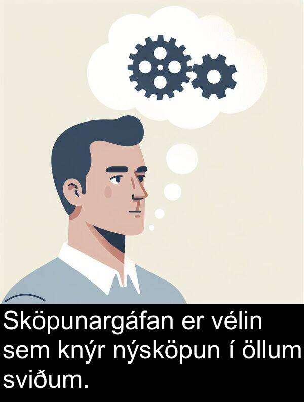 öllum: Sköpunargáfan er vélin sem knýr nýsköpun í öllum sviðum.
