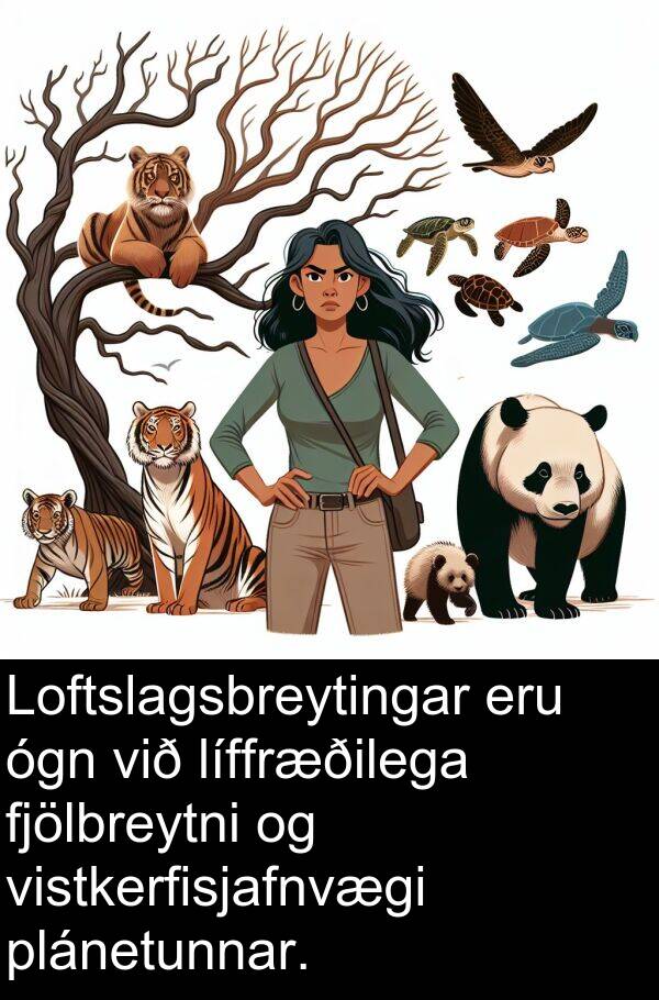 ógn: Loftslagsbreytingar eru ógn við líffræðilega fjölbreytni og vistkerfisjafnvægi plánetunnar.