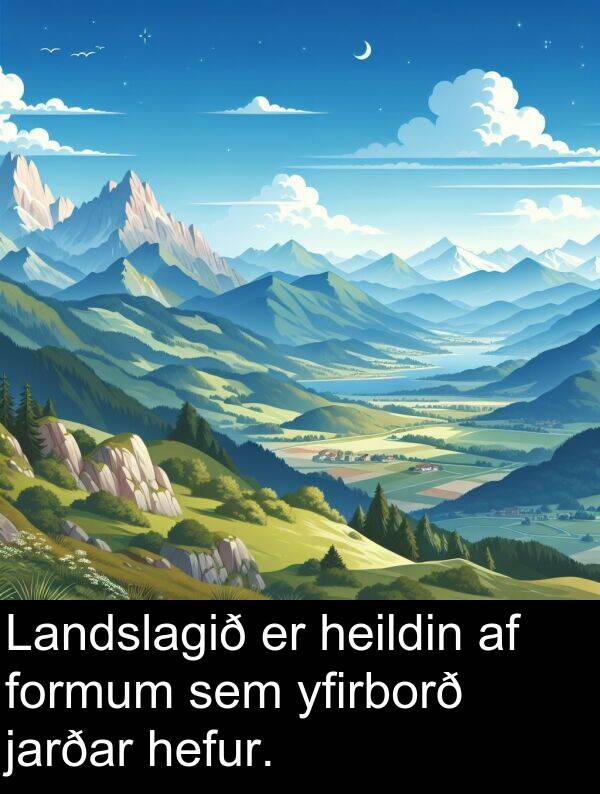 jarðar: Landslagið er heildin af formum sem yfirborð jarðar hefur.