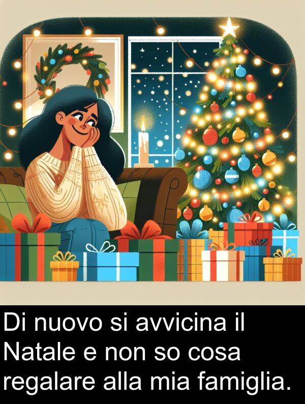 cosa: Di nuovo si avvicina il Natale e non so cosa regalare alla mia famiglia.