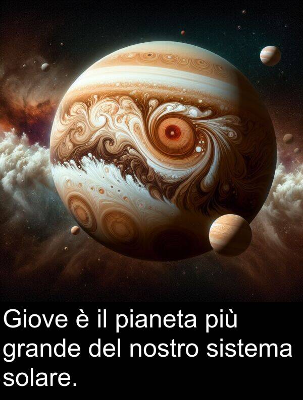 pianeta: Giove è il pianeta più grande del nostro sistema solare.