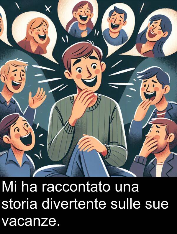 raccontato: Mi ha raccontato una storia divertente sulle sue vacanze.