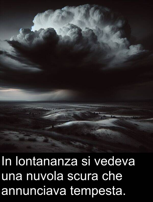 nuvola: In lontananza si vedeva una nuvola scura che annunciava tempesta.