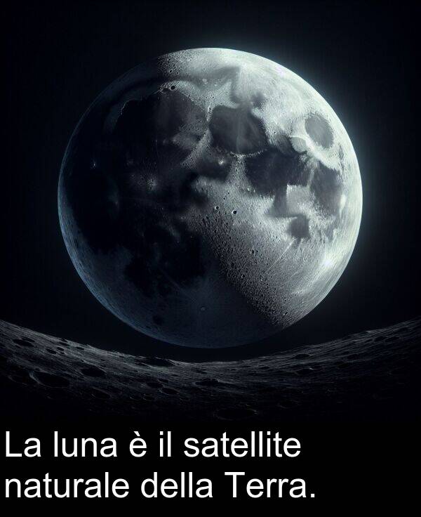 della: La luna è il satellite naturale della Terra.