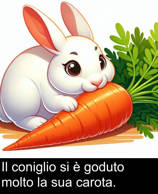 goduto: Il coniglio si è goduto molto la sua carota.