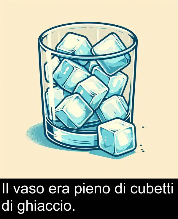 era: Il vaso era pieno di cubetti di ghiaccio.