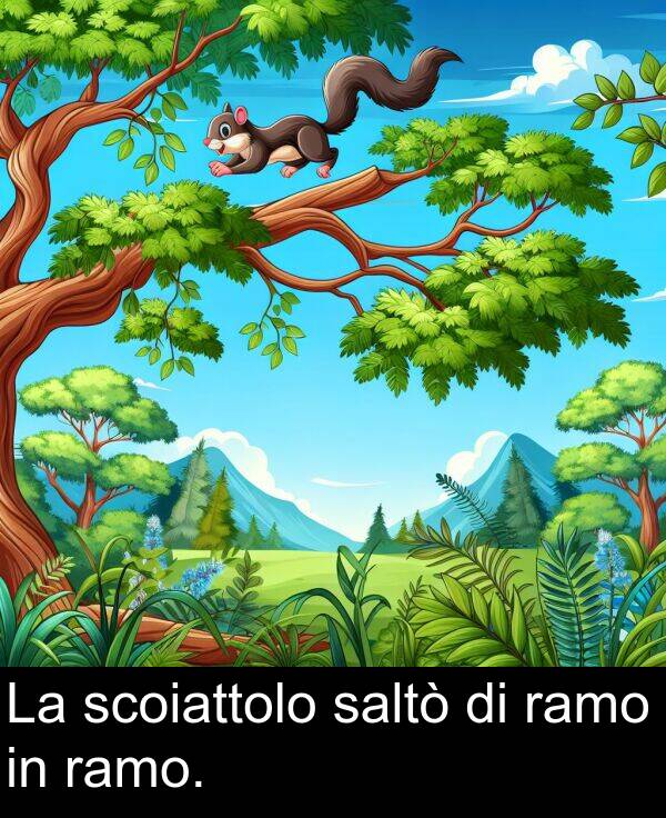 ramo: La scoiattolo saltò di ramo in ramo.