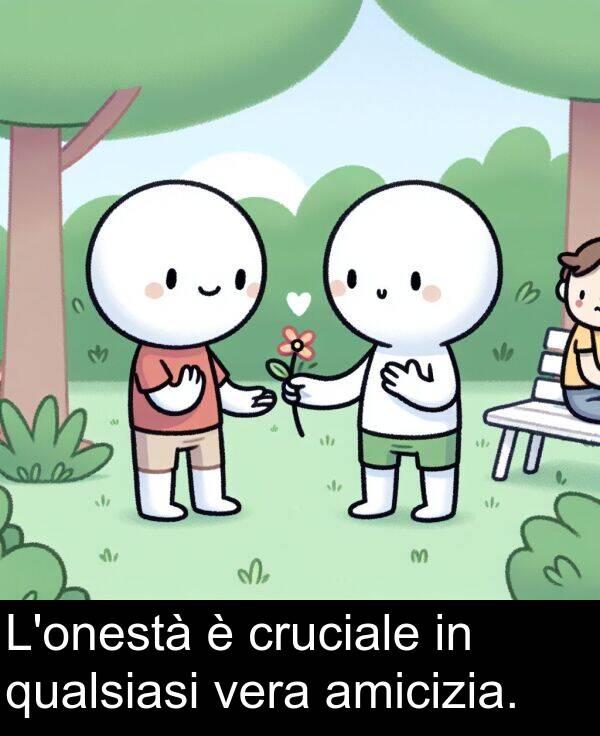 qualsiasi: L'onestà è cruciale in qualsiasi vera amicizia.