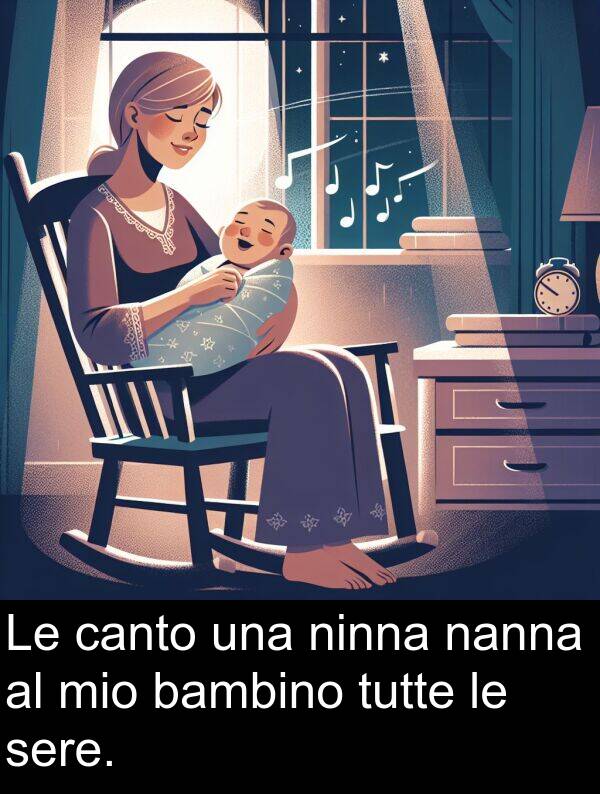 nanna: Le canto una ninna nanna al mio bambino tutte le sere.