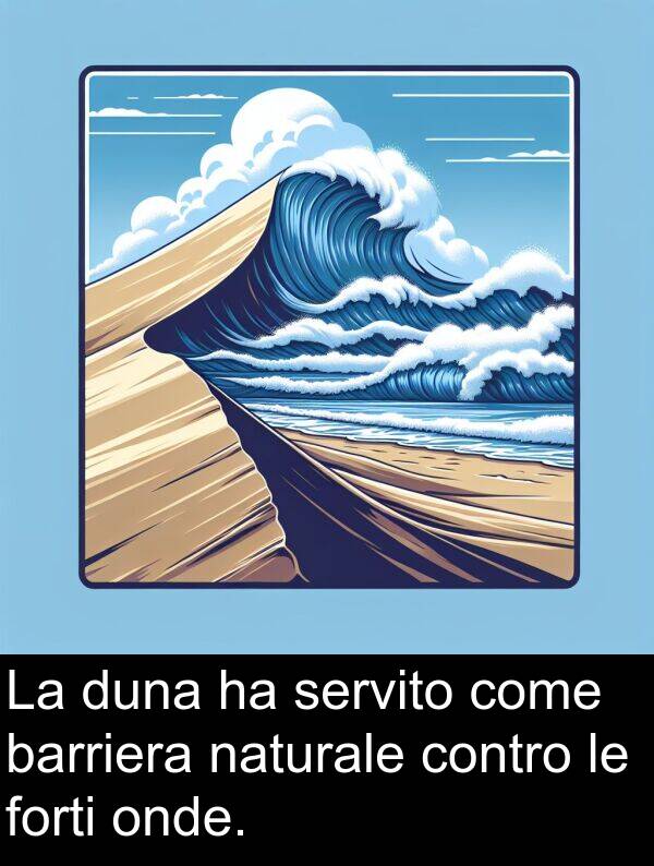 forti: La duna ha servito come barriera naturale contro le forti onde.