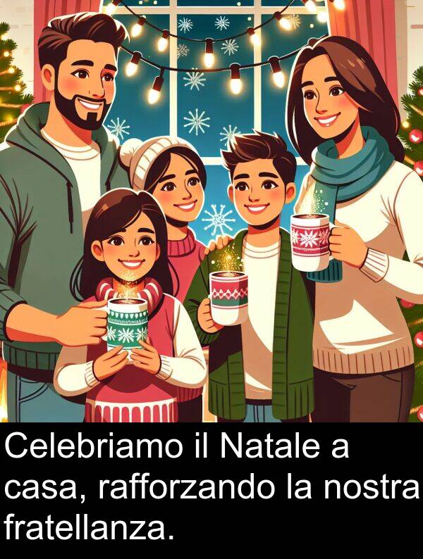 rafforzando: Celebriamo il Natale a casa, rafforzando la nostra fratellanza.