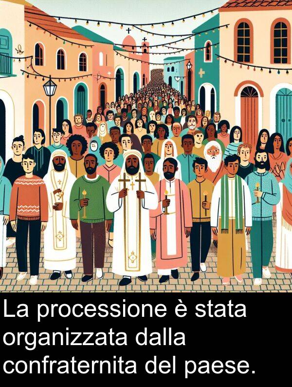 dalla: La processione è stata organizzata dalla confraternita del paese.