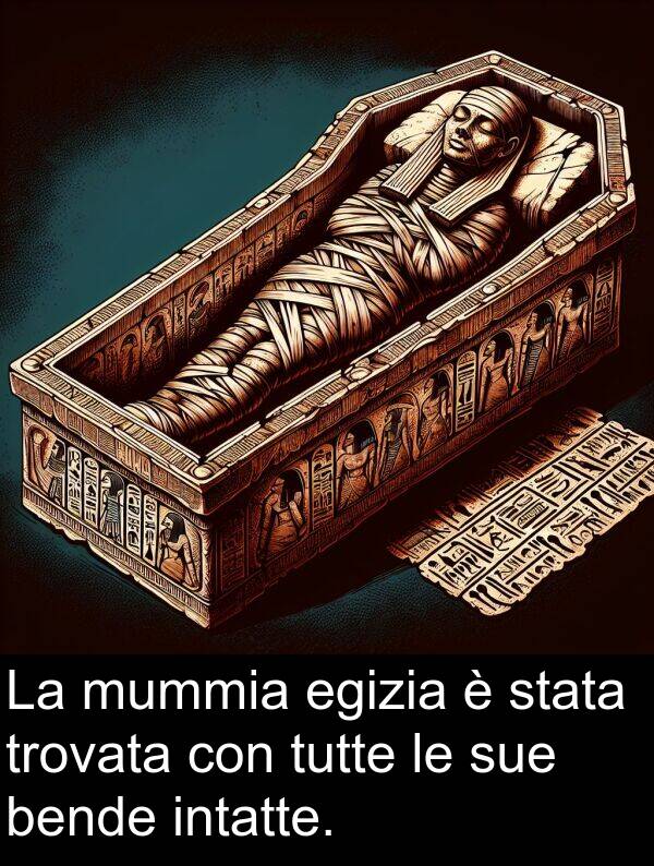 tutte: La mummia egizia è stata trovata con tutte le sue bende intatte.
