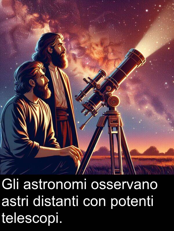 distanti: Gli astronomi osservano astri distanti con potenti telescopi.