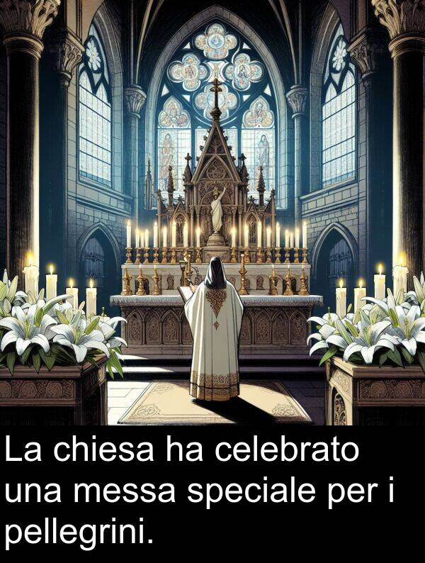 messa: La chiesa ha celebrato una messa speciale per i pellegrini.
