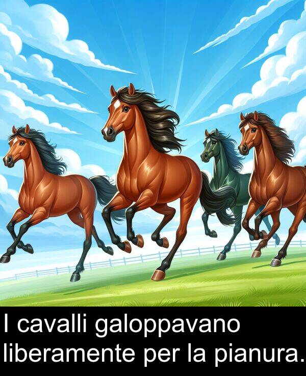 pianura: I cavalli galoppavano liberamente per la pianura.