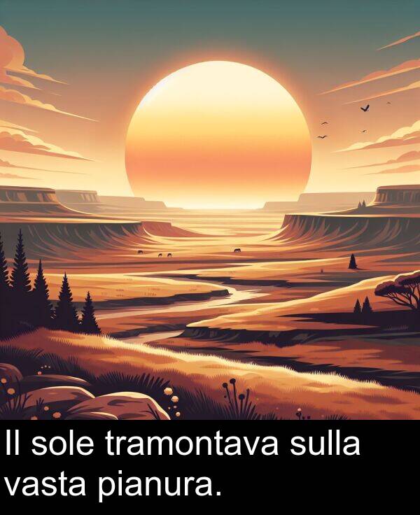 pianura: Il sole tramontava sulla vasta pianura.
