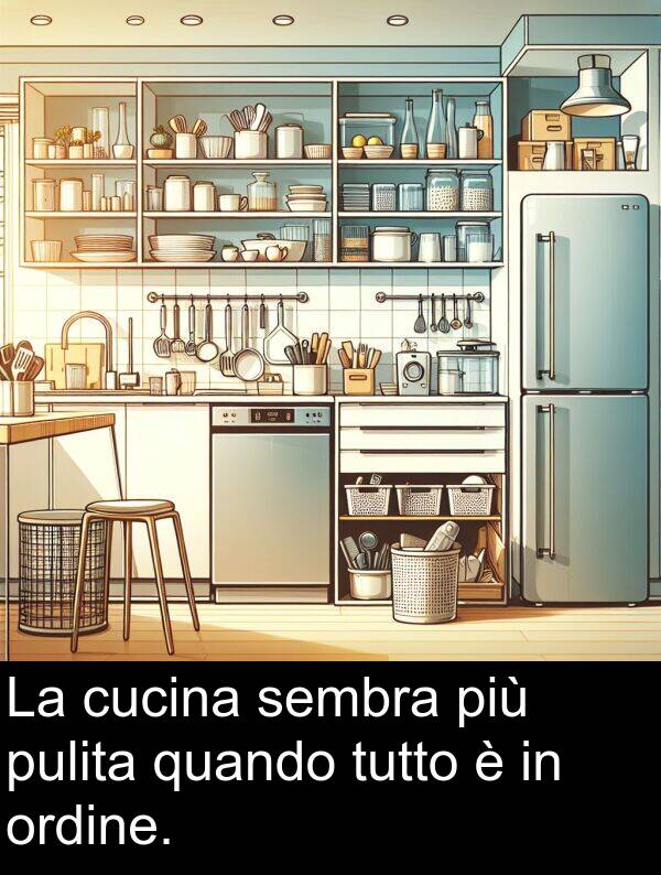 quando: La cucina sembra più pulita quando tutto è in ordine.